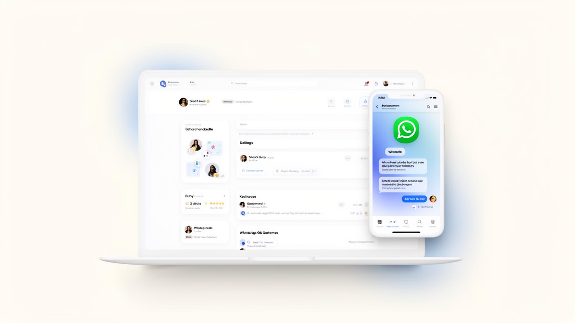 Painel da Solution Business mostrando site profissional e WhatsApp